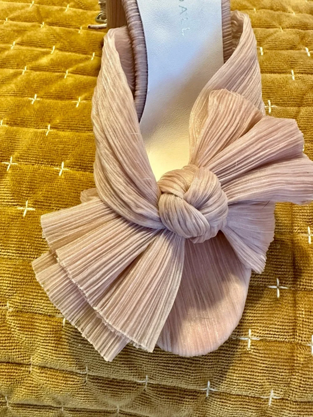 Loeffler Randall Blush Pink Knotted Bow Heels - Picture 2 of 8